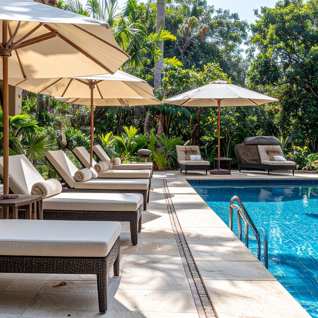 Vista do Txai Resort em Itacaré, com bangalôs cercados por natureza e frente ao mar. Escapadas.