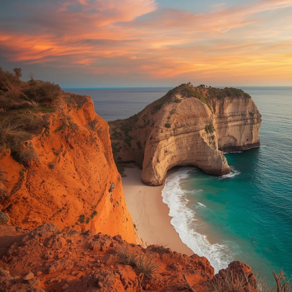 Cenário praiano em Jericoacoara com mar azul, dunas e sol radiante, destacando oportunidades de última hora para viagens.