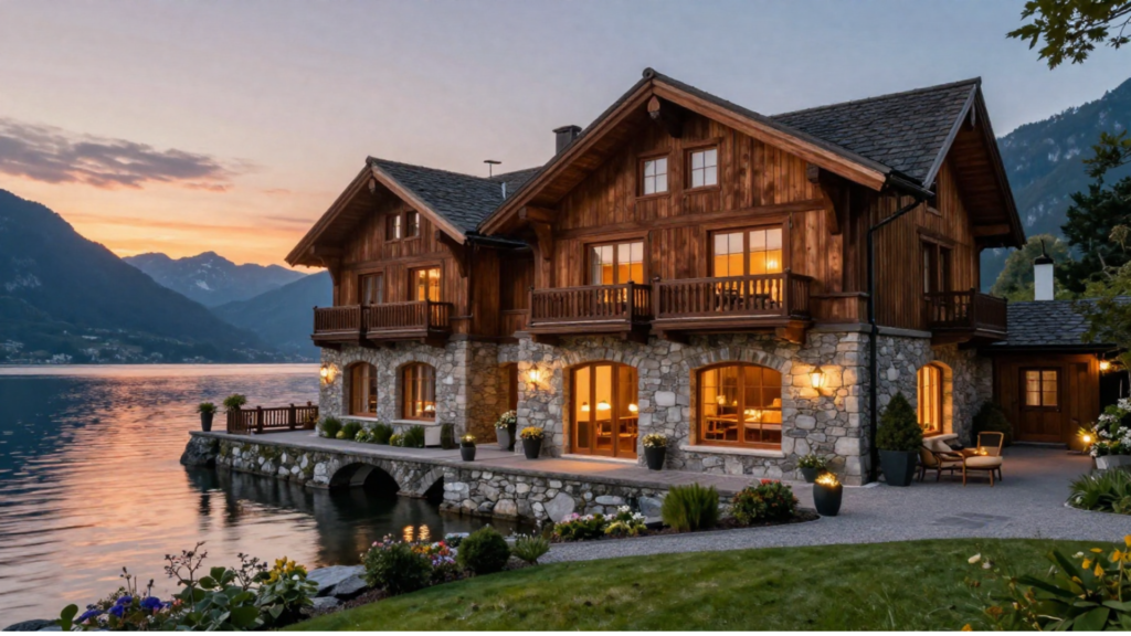 Lodge de luxo em meio à floresta